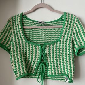 Zara crochet tie crop top